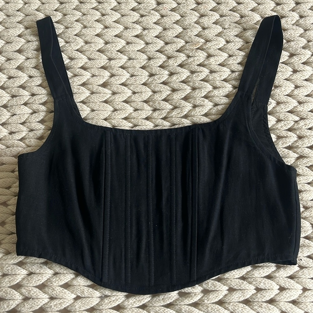 LUNA B Black Corset Top